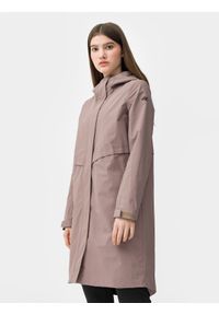4f - Parka miejska membrana 8000 damska. Okazja: na co dzień. Kolor: brązowy. Materiał: materiał, tkanina, poliester. Styl: casual #1