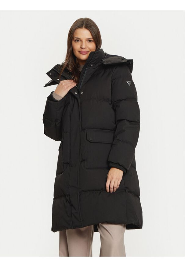 Guess Płaszcz zimowy Belkisa W4BL0B WGJR2 Czarny Regular Fit. Kolor: czarny. Materiał: syntetyk. Sezon: zima