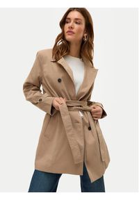 Vero Moda Trencz Chelsea 10329343 Beżowy Regular Fit. Kolor: beżowy. Materiał: syntetyk #3
