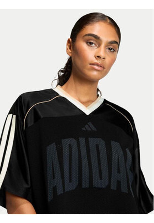 Adidas - adidas T-Shirt Stadium JY6971 Czarny Loose Fit. Kolor: czarny. Materiał: syntetyk