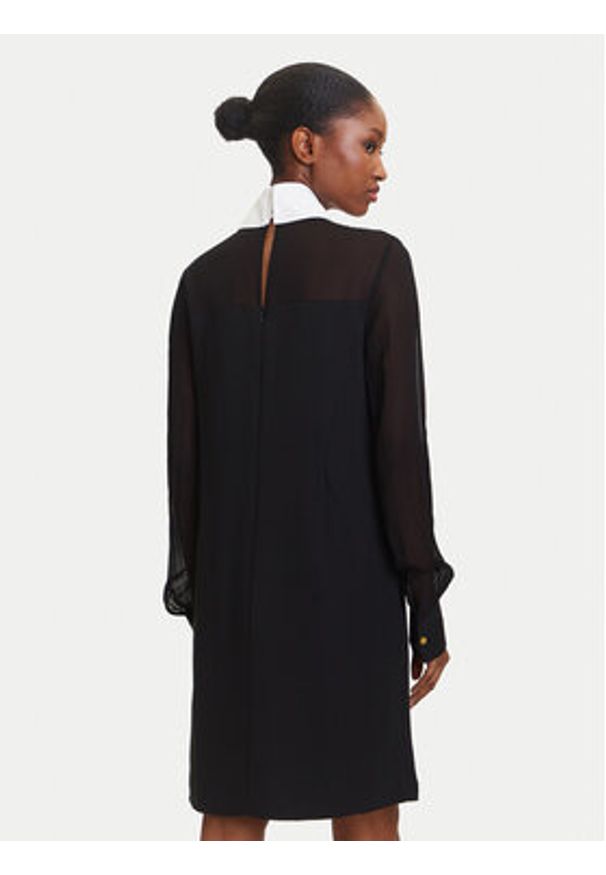 Karl Lagerfeld - KARL LAGERFELD Sukienka koszulowa A3W13020 Czarny Regular Fit. Typ kołnierza: dekolt w karo. Kolor: czarny. Materiał: wiskoza. Typ sukienki: koszulowe