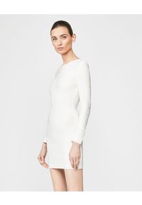 HERVE LEGER - Bandażowa sukienka z długim rękawem. Kolor: biały. Materiał: materiał. Długość rękawa: długi rękaw #5