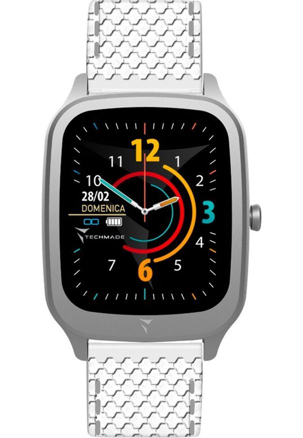 Smartwatch Techmade Smartwatch męski Techmade TM-VISIONS-WHS biały pasek. Rodzaj zegarka: smartwatch. Kolor: biały