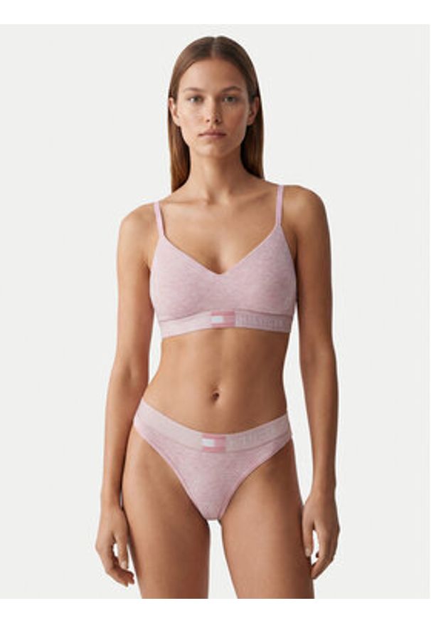 TOMMY HILFIGER - Tommy Hilfiger Stringi UW0UW06039 Różowy jasny. Kolor: różowy. Materiał: bawełna