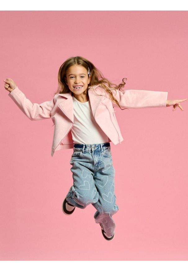 Sinsay - Kurtka ramoneska - różowy. Kolor: różowy. Materiał: tkanina