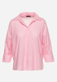 Born2be - Różowa Bawełniana Koszula o Kroju Nietoperza z Rękawami 3/4 Corallia. Kolor: różowy. Materiał: bawełna. Sezon: lato #6
