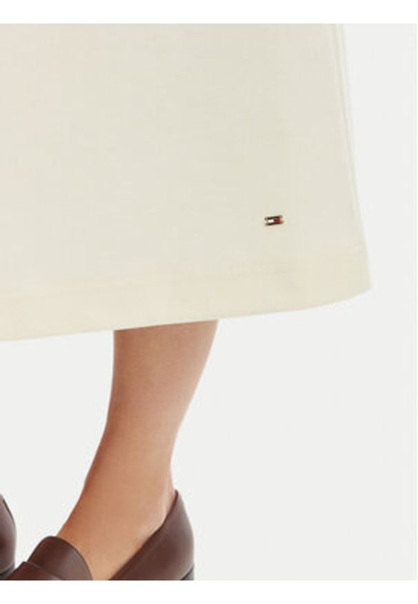 TOMMY HILFIGER - Tommy Hilfiger Sukienka codzienna WW0WW48774 Beżowy Regular Fit. Okazja: na co dzień. Kolor: beżowy. Materiał: bawełna. Typ sukienki: proste. Styl: casual