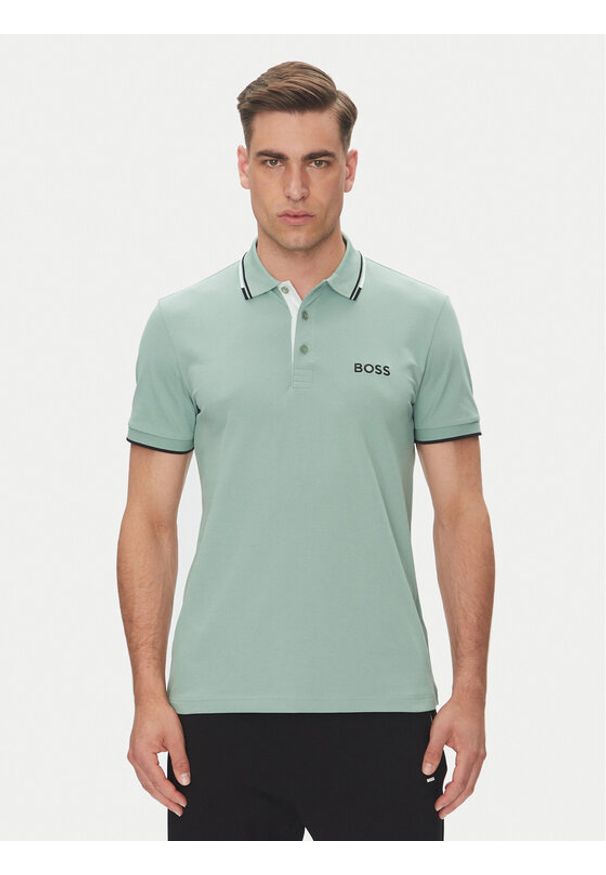 BOSS Polo Paddy Pro 50469102 Zielony Regular Fit. Typ kołnierza: polo. Kolor: zielony. Materiał: syntetyk