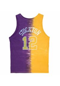 Koszulka Mitchell & Ness NBA Utah Jazz John Stockton Tie Dye Cotton. Kolor: fioletowy, żółty, wielokolorowy