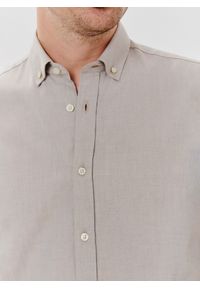 Pako Lorente - PAKO LORENTE – Gładka koszula męska beżowa długi rękaw. Okazja: na co dzień. Kolor: beżowy, zielony. Materiał: bawełna. Długość rękawa: długi rękaw. Długość: długie. Wzór: gładki. Styl: casual #6