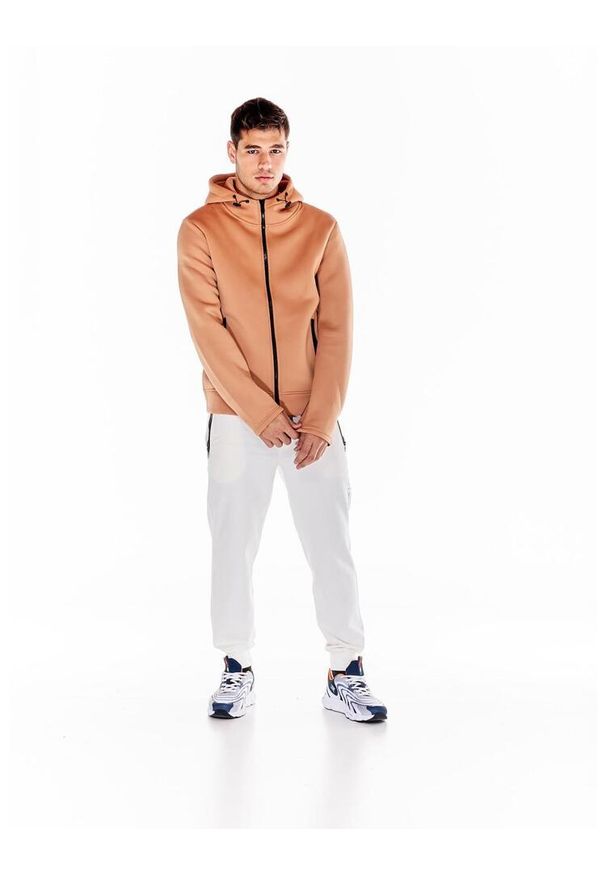 LEONE 1947 APPAREL - Męska kurtka neoprenowa w kolorach ziemi. Kolor: beżowy. Materiał: neopren. Sport: turystyka piesza