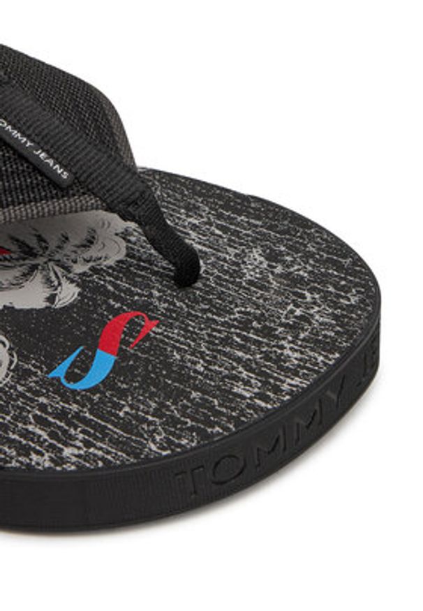 Tommy Jeans Japonki Tjm Elevated Beach Sandal EM0EM01561 Czarny. Kolor: czarny. Materiał: materiał