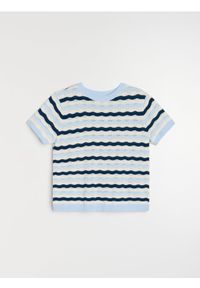 Sinsay - Swetrowa bluzka z krótkim rękawem - granatowy. Kolor: niebieski. Długość rękawa: krótki rękaw. Długość: krótkie #1