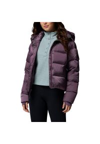 columbia - Kurtka damska Columbia Amaze Puff 2133714609 - fioletowa. Kolor: fioletowy. Materiał: puch, materiał, włókno, elastan, nylon. Wzór: paski. Sezon: zima