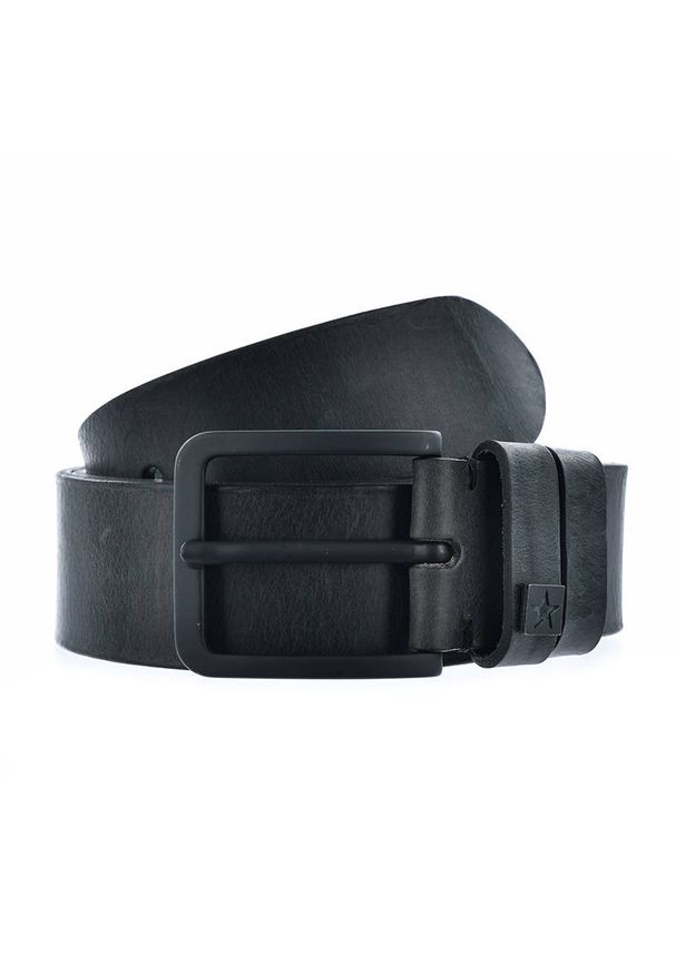 Big Star Accessories - Czarny Skórzany Pasek Męski Big Star. Kolor: czarny. Materiał: skóra. Wzór: aplikacja. Styl: elegancki, casual, klasyczny