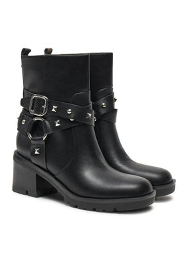 Guess Botki Jhina FLFJHI ELE10 Czarny. Kolor: czarny. Materiał: skóra