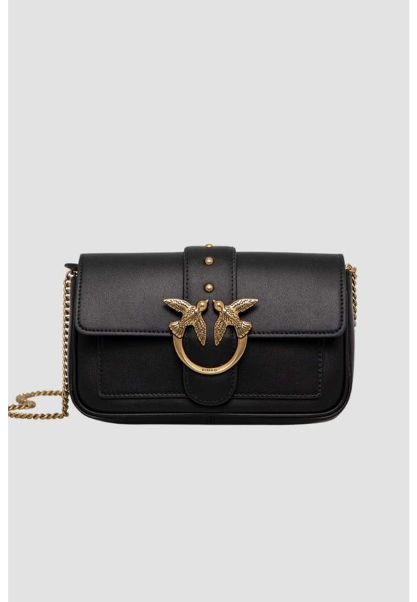 Pinko - PINKO Czarna kopertówka damska Love One Pocket C. Kolor: czarny. Styl: casual, elegancki, klasyczny