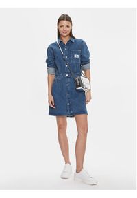 Calvin Klein Jeans Sukienka jeansowa Darted Denim Shirt Dress J20J222461 Granatowy Slim Fit. Kolor: niebieski. Materiał: bawełna #2