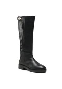 Calvin Klein Oficerki Rubber Sole Knee Boot W Hw HW0HW01255 Czarny. Kolor: czarny. Materiał: skóra #4