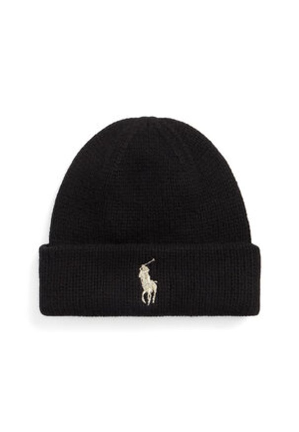 Czapka Polo Ralph Lauren - 455898801002 Black. Kolor: czarny. Materiał: materiał, wełna
