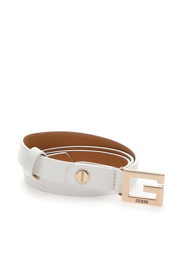 Guess Pasek Damski Tiberia Belts BW7771 VIN20 Biały. Kolor: biały. Materiał: skóra