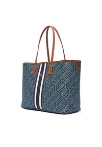TOMMY HILFIGER - Tommy Hilfiger Torebka Th Monoplay Tote Stripe Le AW0AW18390 Niebieski. Kolor: niebieski. Materiał: skórzane #7