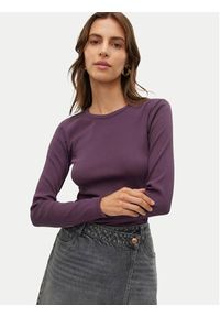 Vero Moda Bluzka Chloe 10306897 Fioletowy Slim Fit. Kolor: fioletowy. Materiał: bawełna