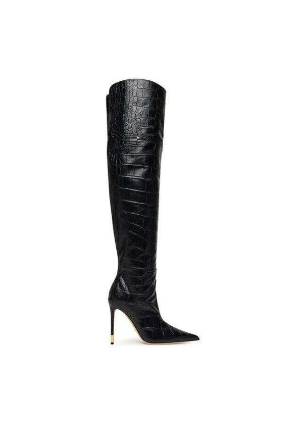 Elisabetta Franchi Kozaki SA-05L-58E2-V850 Czarny. Kolor: czarny. Materiał: skóra