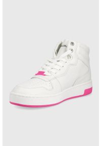 Calvin Klein Jeans sneakersy skórzane YW0YW00455 kolor biały. Nosek buta: okrągły. Kolor: biały. Materiał: guma. Obcas: na obcasie. Wysokość obcasa: niski #3