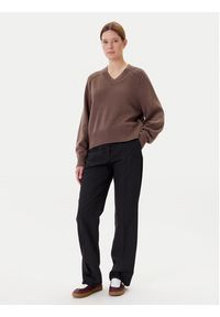 TOMMY HILFIGER - Tommy Hilfiger Sweter WW0WW45700 Brązowy Regular Fit. Kolor: brązowy. Materiał: bawełna #3