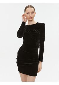 Elisabetta Franchi Sukienka koktajlowa AB-483-37E2-V380 Czarny Slim Fit. Kolor: czarny. Materiał: syntetyk. Styl: wizytowy