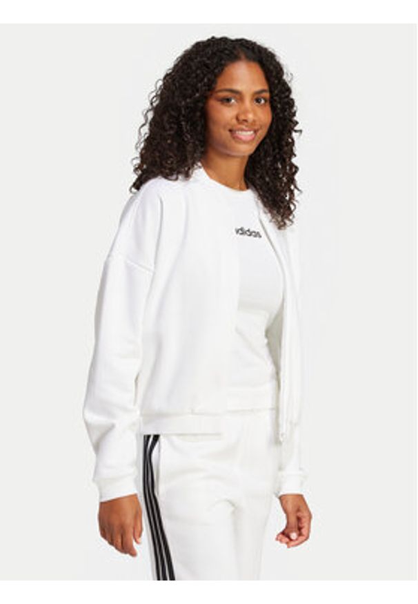 Adidas - adidas Bluza Essentials Contemporary Logo JD9966 Biały Loose Fit. Kolor: biały. Materiał: bawełna