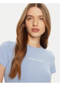 Guess T-Shirt W4YI01 J1314 Granatowy Regular Fit. Kolor: niebieski. Materiał: bawełna #4