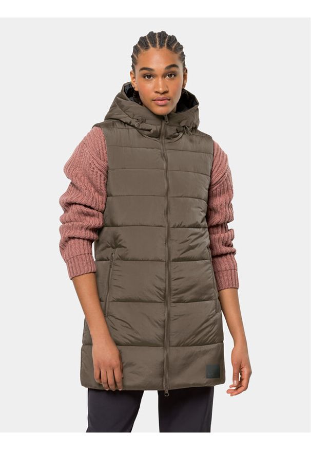 Jack Wolfskin Bezrękawnik Eisbach Vest 1206991 Brązowy Regular Fit. Kolor: brązowy. Materiał: syntetyk. Długość rękawa: bez rękawów