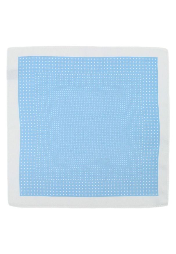 Oryginalna Męska Poszetka w Białe Groszki, Kropki - 30x30 cm - Alties. Kolor: niebieski. Materiał: mikrofibra. Wzór: grochy, kropki