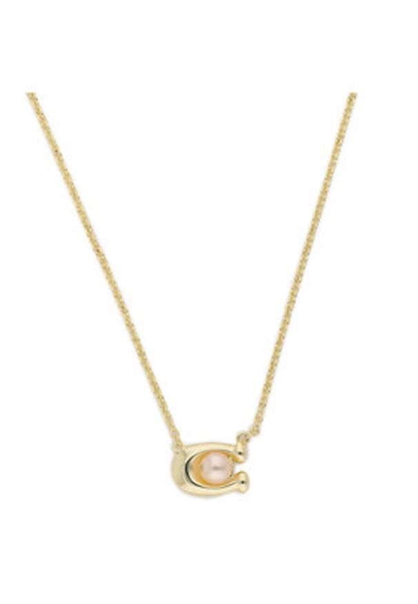 Coach Naszyjnik Pearl Signature C Pendant Necklace 37341916GLD651 Złoty. Materiał: metalowe. Kolor: złoty