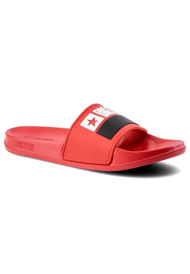 Big-Star - Czerwone Klapki Damskie Big Star Wodoodporne Buty. Okazja: na plażę. Kolor: czerwony. Sezon: lato. Styl: wakacyjny