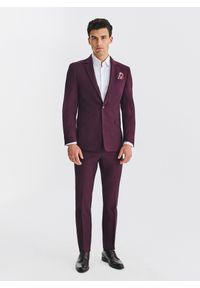 Pako Lorente - PAKO LORENTE - Bordowa marynarka garniturowa. Kolor: czerwony. Materiał: poliester, wiskoza, elastan. Styl: młodzieżowy #7