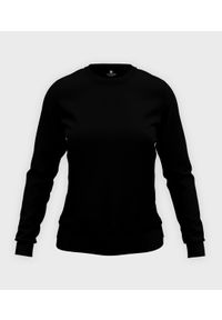 MegaKoszulki - Damska bluza taliowana (bez nadruku, gładka) - czarna. Kolor: czarny. Wzór: gładki #1