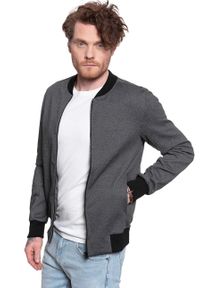 Selected - SELECTED HOMME SLHJUAN BOMBER SWEAT JACKET MĘSKA KURTKA PRZEJŚCIOWA BLACK 16070483. Kolor: szary #5