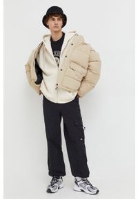 Dickies kurtka męska kolor beżowy zimowa. Kolor: beżowy. Materiał: syntetyk, materiał. Wzór: aplikacja. Sezon: zima #3