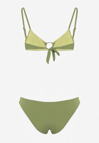 Born2be - Zielone Bikini z Ozdobnym Kółkiem Przy Biustonoszu Naveena. Kolor: zielony. Wzór: aplikacja #6