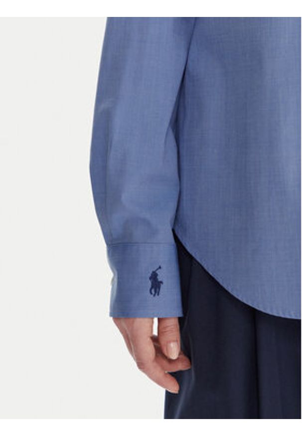 Polo Ralph Lauren Koszula 211941509001 Niebieski Slim Fit. Typ kołnierza: polo. Kolor: niebieski. Materiał: bawełna
