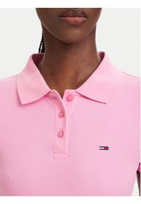 Tommy Jeans Polo DW0DW22327 Różowy jasny Slim Fit. Typ kołnierza: polo. Kolor: różowy. Materiał: bawełna #3