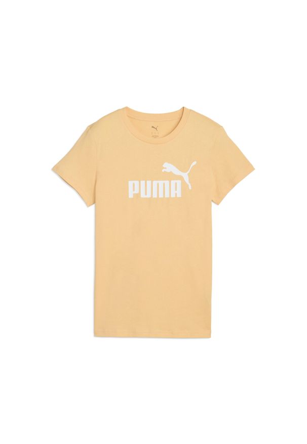 Puma - Damska koszulka z logo ESS No. 1 PUMA Almost Apricot Orange. Kolor: pomarańczowy, wielokolorowy, żółty. Sport: fitness