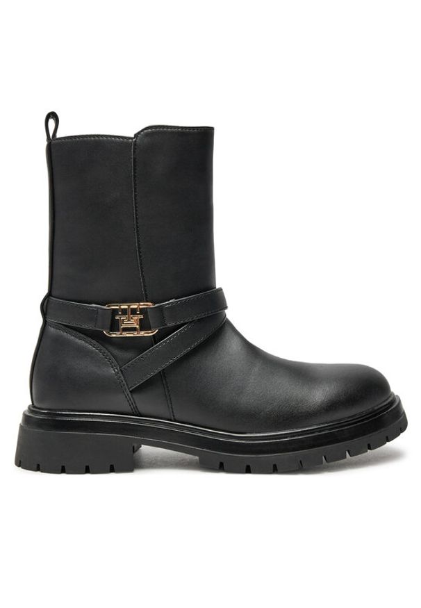 TOMMY HILFIGER - Tommy Hilfiger Botki Boot T3A5-33574-1351 S Czarny. Kolor: czarny. Materiał: skóra