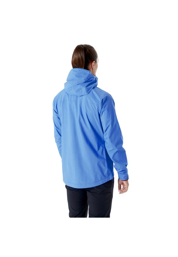 Kurtka przeciwdeszczowa damska Rab Downpour Plus 2.0 Jacket z kapturem. Typ kołnierza: kaptur. Kolor: niebieski