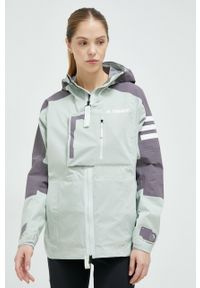 adidas TERREX kurtka outdoorowa Xploric kolor zielony. Kolor: zielony. Materiał: tkanina, materiał. Długość: długie #4