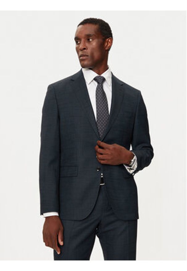 BOSS - Boss Garnitur Jeckson 50528142 Granatowy Regular Fit. Kolor: niebieski. Materiał: wełna