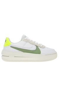 Buty Nike Air Force 1 PLT.AF.ORM FJ4739-100 - białe. Okazja: na co dzień. Kolor: biały. Materiał: materiał, guma, skóra. Szerokość cholewki: normalna. Obcas: na platformie. Model: Nike Air Force #1